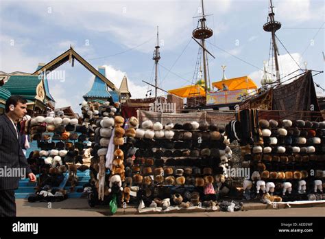 Fur Hats On Sale At Izmailovsky Market Moscow Russia Stock Photo Alamy