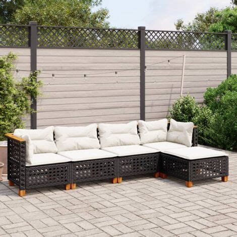 Tlg Garten Sofagarnitur Mit Kissen Schwarz Poly Rattan