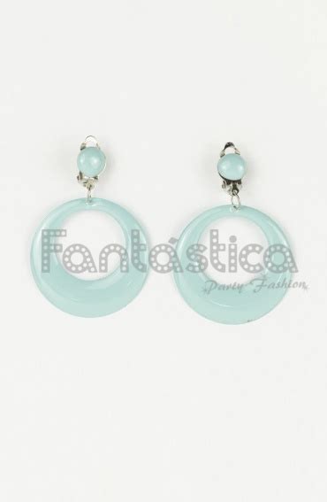 Light Blue Medium Flamenco Earrings Omega Clasp