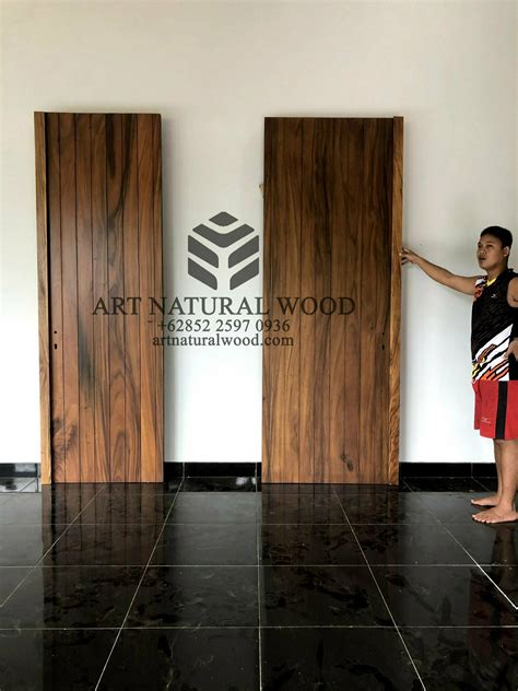 PINTU KAYU SOLID MINIMALIS MODERN ART NATURAL WOOD