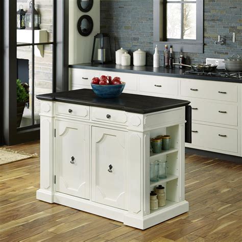 Home Styles Fiesta Weathered White Kitchen Island With Storage-5076-94 ...