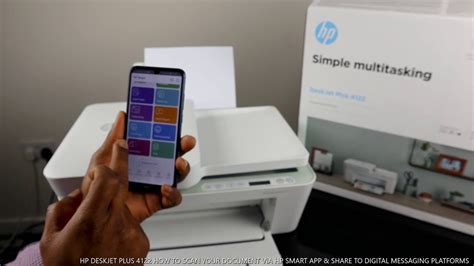 Hp Deskjet Plus 4122 How To Scan A Document Via Hp Smart App And Share To Digital Messaging