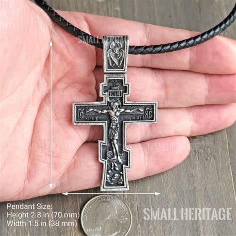 Large Orthodox Cross Necklace Stainless Steel Slavic Crucifix Pendant Men Rope Ebay