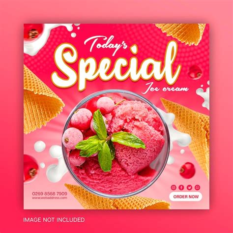 Premium Psd Yummy Juicy Red Currant Special Delicious Ice Cream