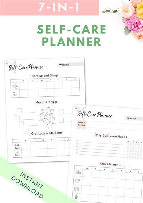 Self Care Planner Printable Free