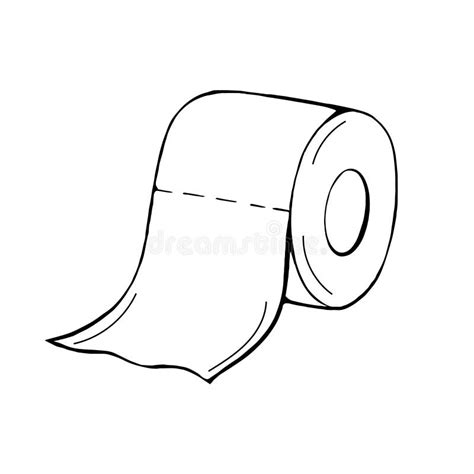 Un Rollo De Papel Higiénico En El Doodle Estiletrado Papel Higiénico Ilustración De Un Vector