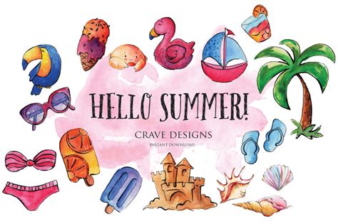 Hello Summer Clipart (282469) - Clip Art Library