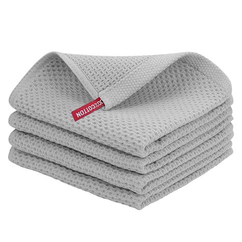 Bingli Cotton Dish Cloths Weave 𝐒𝐨𝐟𝐭 And Absorbent Dish Towels 4 Pack