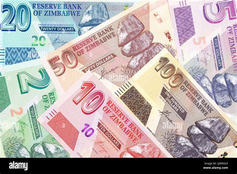 Zimbabwean Money New Serie Of Banknotes Dollars Stock Photo Alamy