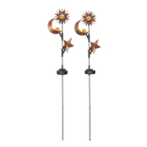 Bungalow Rose Celestial Solar Led Stake Sun Moon And Star Pathway