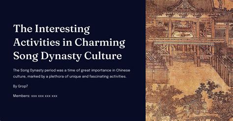 The Interesting Activities in Charming Song Dynasty Culture