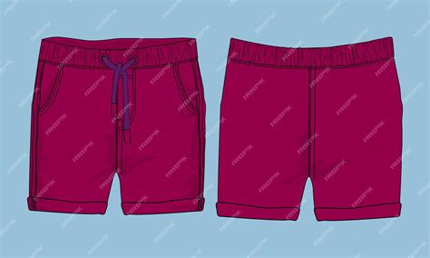 Premium Vector Boys Shorts Pant Fashion Flat Sketch Vector