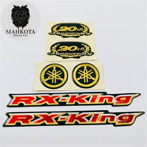 Emblem 3d Logo RX KING FULL SET Plus LOGO ANNIVERSARY 20th Gold Mahkota