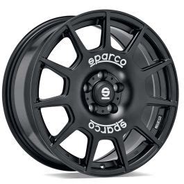 Buy Sparco Wheels Terra Alloy Wheels In Matt Black White Lettering Set Of 4 | Demon Tweeks