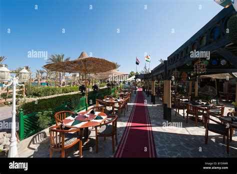 Restaurant on the Corniche, Naama Bay Beach, Sharm el-Sheikh, Red Sea ...