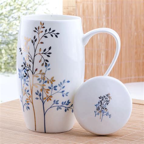 Creative Drinkware Ceramic Cup Mug Bone China Porcelain Flower Pattern