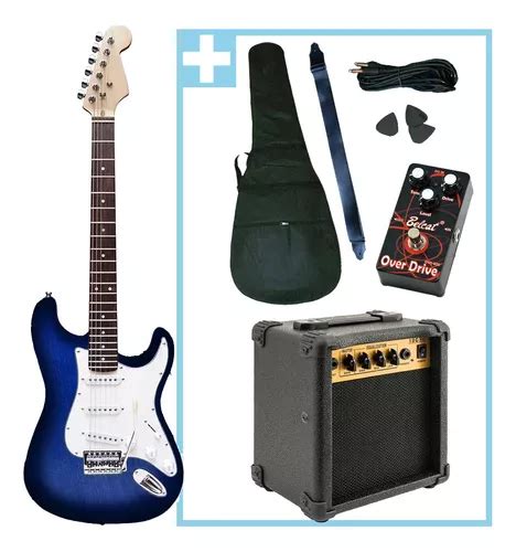 Combo Guitarra Electrica Amplificador W Pedal Fx Color Azul