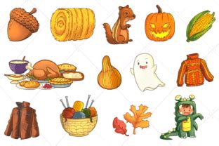 Fall Alphabet Clip Art Collection Graphic by Keepinitkawaiidesign ...