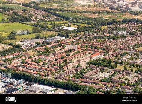 Aerial View Of Mildenhall Housing Estate In Bury St Edmunds Suffolk