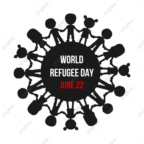 World Refugee Day Vector Image With Human Surrounded Concept World