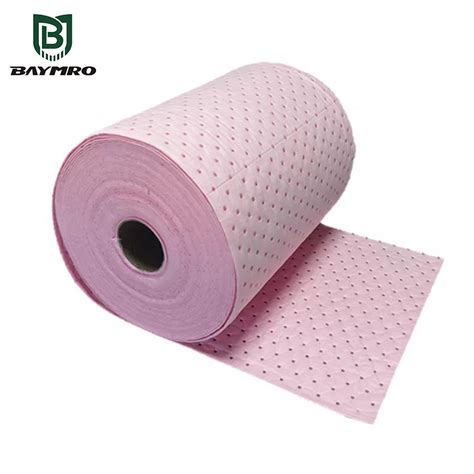 Pink 100 Polypropylene Chemical Hazardous Oil Absorbent Roll For Spill