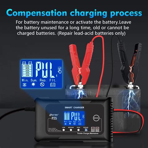 HTRC 12V 25A Car Auto Battery Charger 24V 13A LCD Repair Charger For