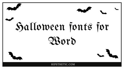 Halloween Fonts for Word - Hipsthetic