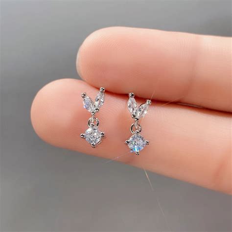 Huitan Dainty Women S Earrings Silver Color Gold Color Fancy Cubic