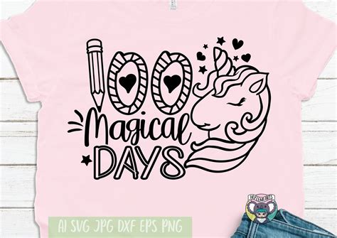 100 Days Of School Svg Unicorn Svg 100 Magical Days Svg Etsy