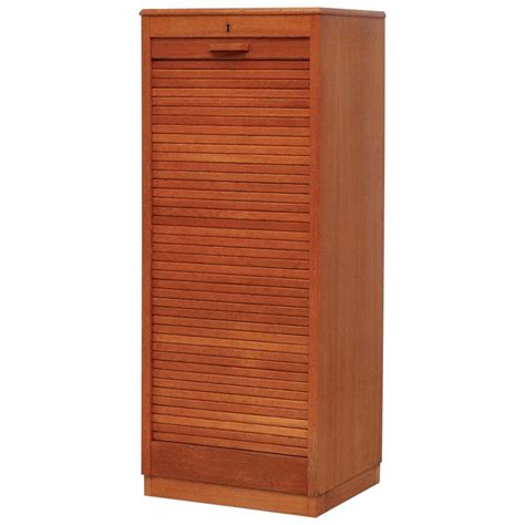 Tall Oak Eeka File Cabinet With Tambourd Door At 1stdibs Tall Oak Cabinet