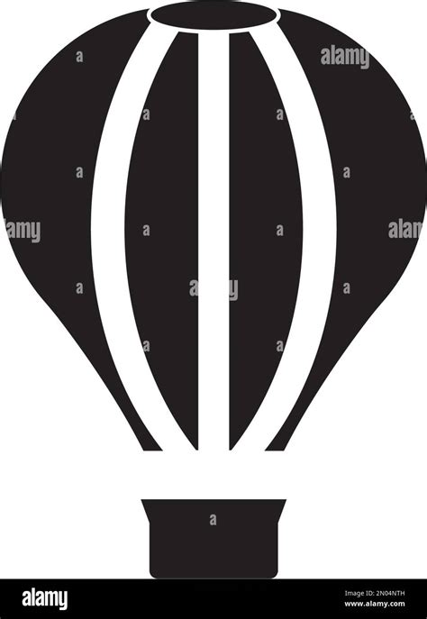 Hot Air Balloon Icon Modern Minimal Flat Design Style Symbol Vector Illustration Silhouette