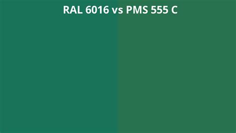 Ral 6016 Vs Pms 555 C Ral Colour Chart Uk