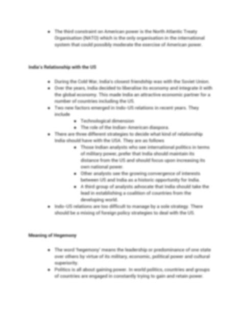 Solution Political Science Class 12 Notes Chapter 3 Us Hegemony In