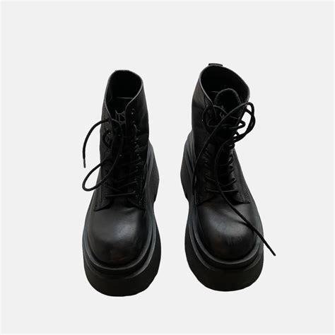 Naked Wolfe Black Chunky Saturn Leather Boots Worn Depop