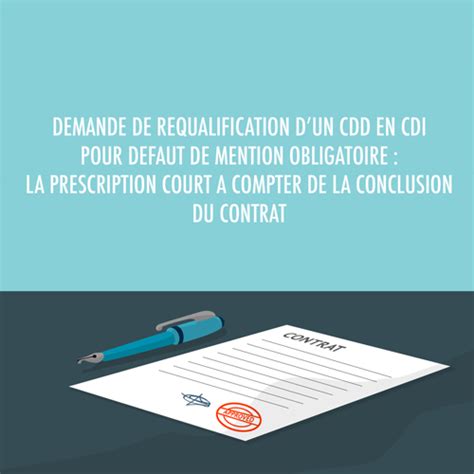 Demande De Requalification Dun Cdd En Cdi Pour Defaut De Mention