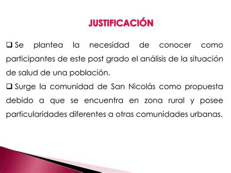 Análisis de Situación de Salud ASIS Comunidad San Nicolás