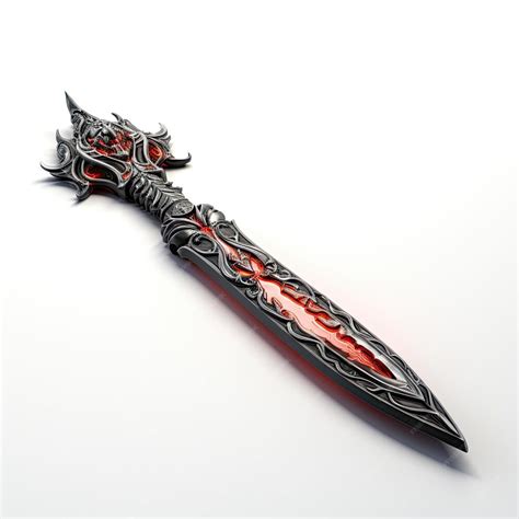 premium ai image illustration demon blade   flames