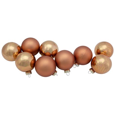 9ct Brown 2 Finish Christmas Glass Ball Ornaments 25 65mm Christmas Central