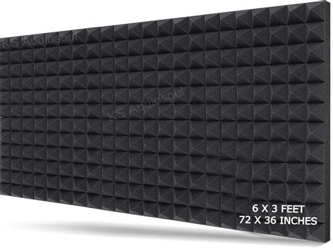 Polyurethane Foam 6x3ft Pyramid Black Sound Diffusers Acoustical Panels