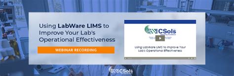 Webinar Request Using Labware Lims To Improve Your Labs Operational