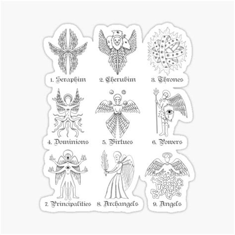 Biblically Accurate Angels Nine Ranks Of Angel Sticker For Sale By