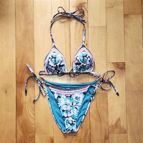 Vs Swim Boho Beach String Bikini Top Bottom S Gem