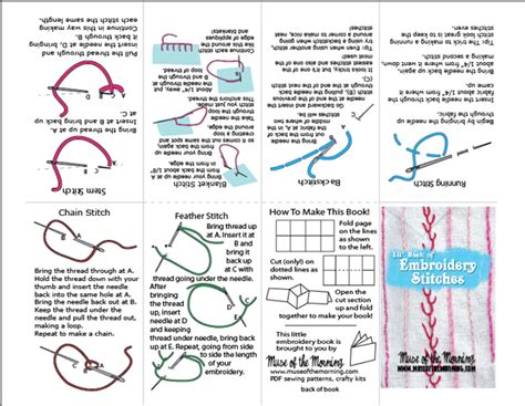 Free Printable Lil Book Of Hand Embroidery Stitches Pocket Size