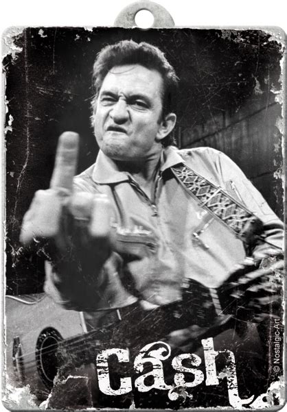 Johnny Cash Middle Finger Poster Framed