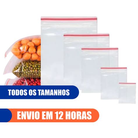 Saco Plastico 100un Zip Lock Abre Fecha Todos Tamanhos Inoven