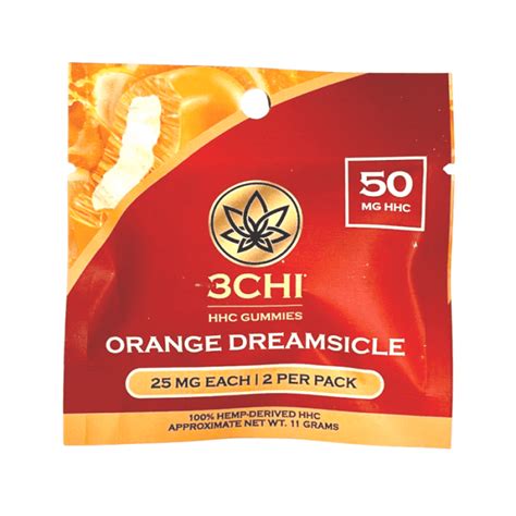 3chi Hhc Gummies 50mg Orange Dreamsicle 2 Counts Per Pack 50