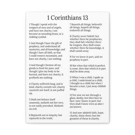 Scripture Walls 1 Corinthians 13 Love Chapter White Christian Wall Art