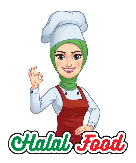 Premium Vector Muslim Girl Chef With Hjab