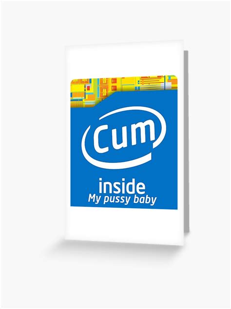 Cum Inside Funny Meme Parody Intel Logo Greeting Card For Sale By Montyofficial Redbubble