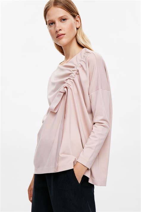 Cos Image 7 Of Drawstring Top In Dusty Pink Tops Minimal Fashion